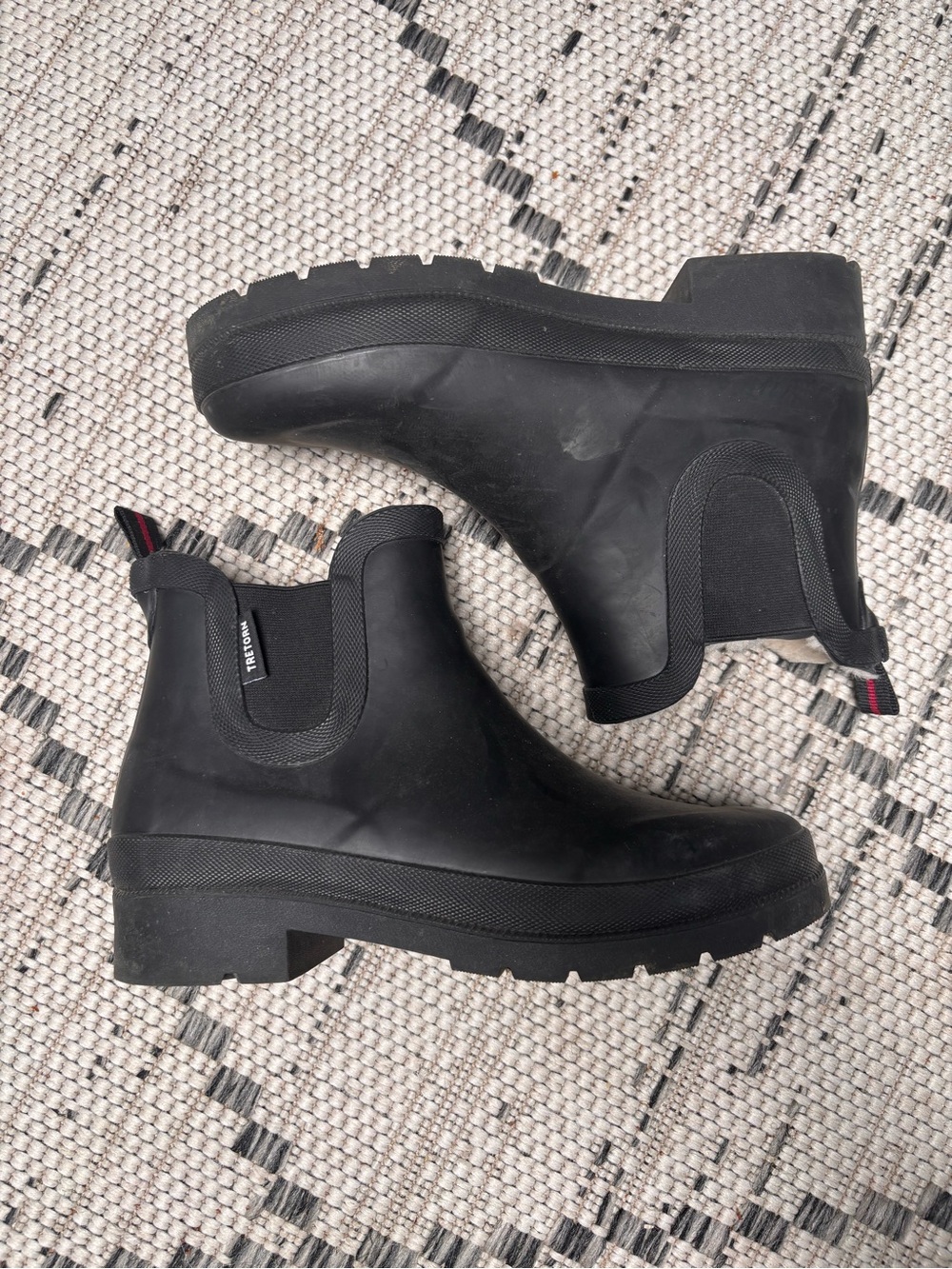 Tretorn Black Chelsea Rubber Ankle Booties